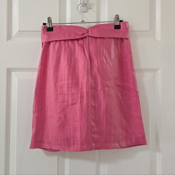 Zara Pink Shimmery Bow Detail Mini Skirt New Size S - Picture 6 of 7